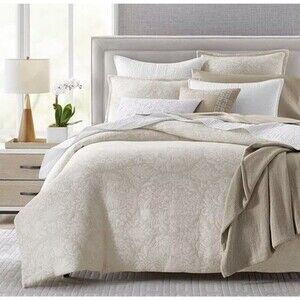 Sky Jardin Silhouette 3 PIECE FULL / QUEEN Duvet Cover & Shams Set BEIGE